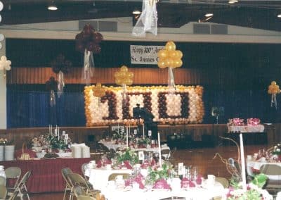 100th anniversary balloon backdrop-IBM Country Club