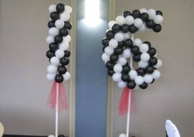 16th birthday black and white swirl balloon numbers-Private party