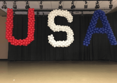 4th of July USA balloon letters-Tioga Downs