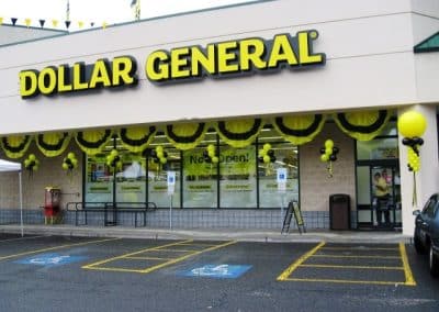 King-size balloons and Cloud 9's entranceway-Dollar General