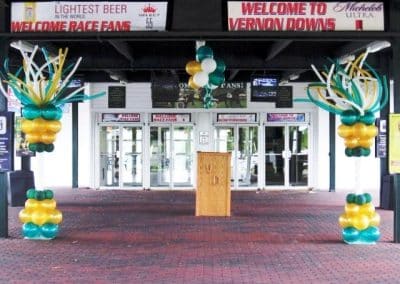 Balloon columns & Cloud 9's entranceway-Vernon Downs
