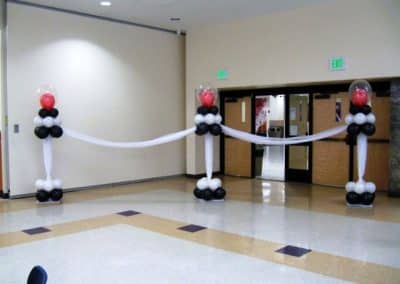 Tulle & balloon entranceway to dance-Binghamton University