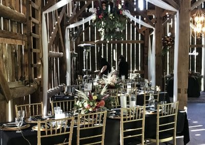 Elegant barn with tulle