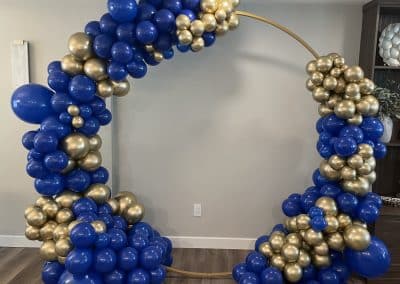 Prom night circle balloon backdrop blue & gold-Susquehanna High School
