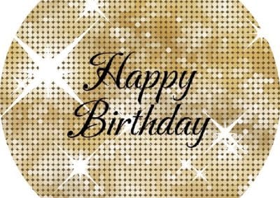 Happy birthday circle fabric backdrop