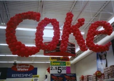 Coke name in balloons