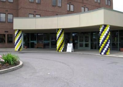 Balloons covering columns entranceway-UHS