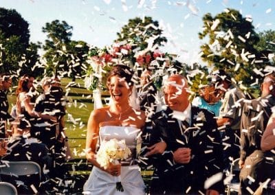 Wedding ceremony confetti send-off