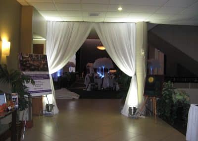 Fabric for doorway with up-lighting-The McKinley