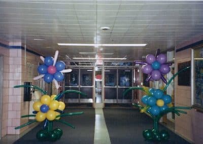 Flower balloons entranceway-Susquehanna Valley High School