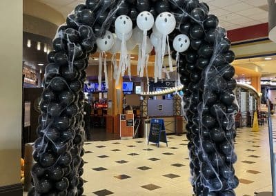 Halloween ghost balloon entranceway-Tioga Downs