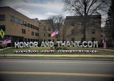 Honor and Thank medical workers during COVID balloon letters-Lourdes Hospital