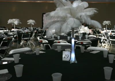 Feather and lights centerpiece