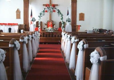 Wedding pew decorations