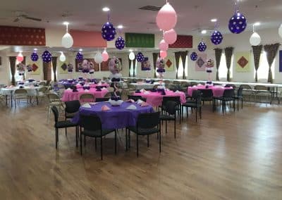 King-size balloons hanging from ceiling-India Cultural Centre