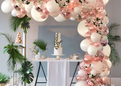 Floral and balloon backdrop-Private party