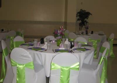 Spandex chair cover with satin sash
