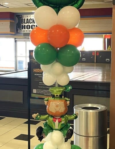 St Patrick's Day leprechaun balloon column-Tioga Downs