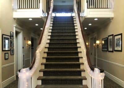 Elegant wedding stairway-Traditions at the Glen