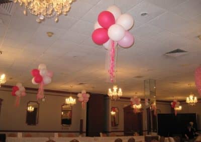 Topiary balloons with tulle and ribbon-Ramada Inn