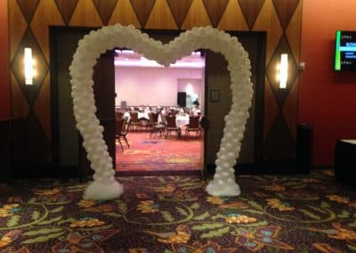 Balloon heart arch for ceremony