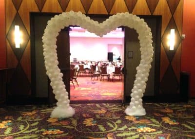 Heart balloon arch-Tioga Downs