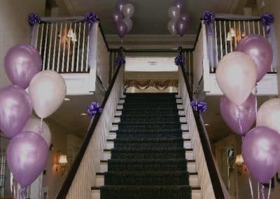 Wedding staircase balloon entrance-Traditions at the Glen