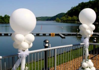 Outdoor wedding beautiful white balloon columns for ceremony-Private party
